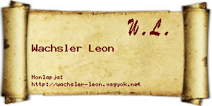Wachsler Leon névjegykártya